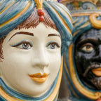 Testa di Moro, Woman without crown, Decoro Sicily, baroque decoration, turban. Sicilian ceramics from Caltagirone, Sofia
