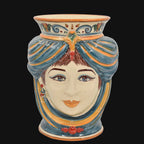 Testa di Moro, Woman without crown, Decoro Sicily, baroque decoration, turban. Sicilian ceramics from Caltagirone, Sofia
