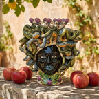 Medusa-Kopf, Glyzinien-Lüster, Schlangenhaar, Gorgone. Sizilianische Keramik aus Caltagirone, Sofia