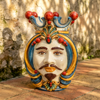 Testa di Moro, White Male, Decoro Sicily. Ceramiche Sofia, Caltagirone