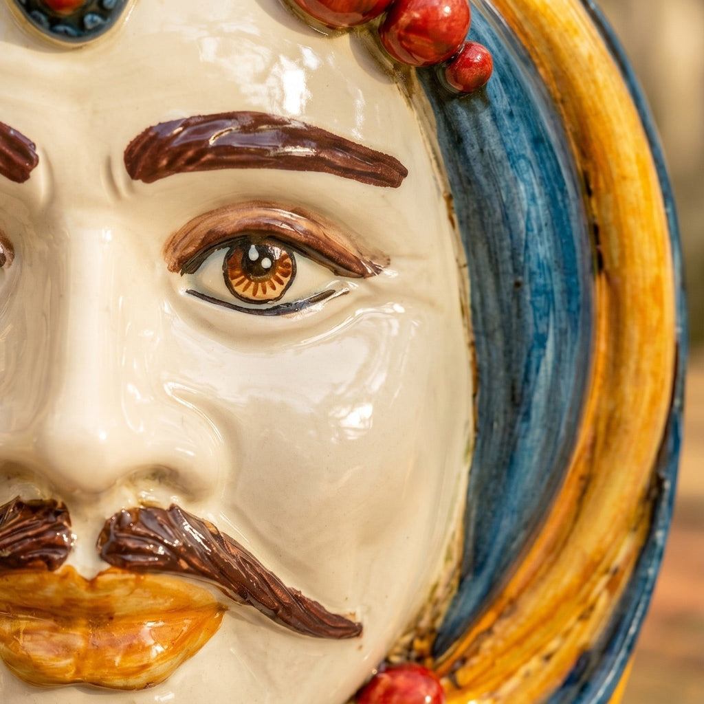 Testa di Moro, White Male, Decoro Sicily. Ceramiche Sofia, Caltagirone