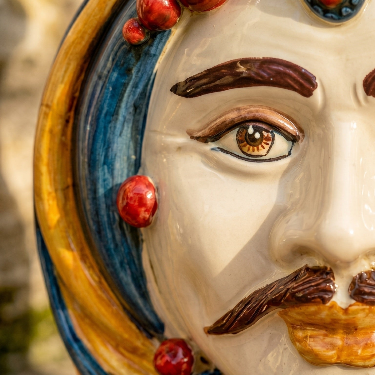 Testa di Moro, White Male, Decoro Sicily. Ceramiche Sofia, Caltagirone