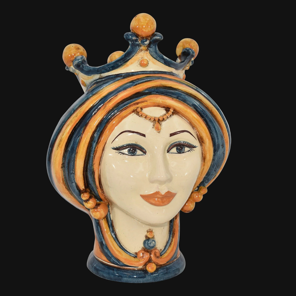 Testa di Moro, blue and orange. Sicilian ceramics from Caltagirone, Sofia