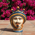 Testa di Moro, Man, Blue and Orange. Ceramiche Sofia, Caltagirone