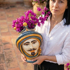 Testa di Moro, Man, Blue and Orange. Ceramiche Sofia, Caltagirone