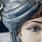Testa di Moro Candeliere, woman, Mono Blue. Sicilian ceramics from Caltagirone, Sofia