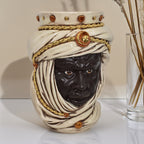 Kopf H 40, antikes Perlmutt Gold und Lüster, Mann, Ceramiche di Caltagirone Sofia