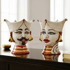 Testa di Moro Aisha, antikes Perlmutt Gold und Lüster. Ceramiche Sofia, Caltagirone