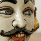 Testa di Moro Aisha, Mann, antikes Perlmutt, Gold und Lüster, Gesicht, Feingold. Ceramiche Sofia, Caltagirone