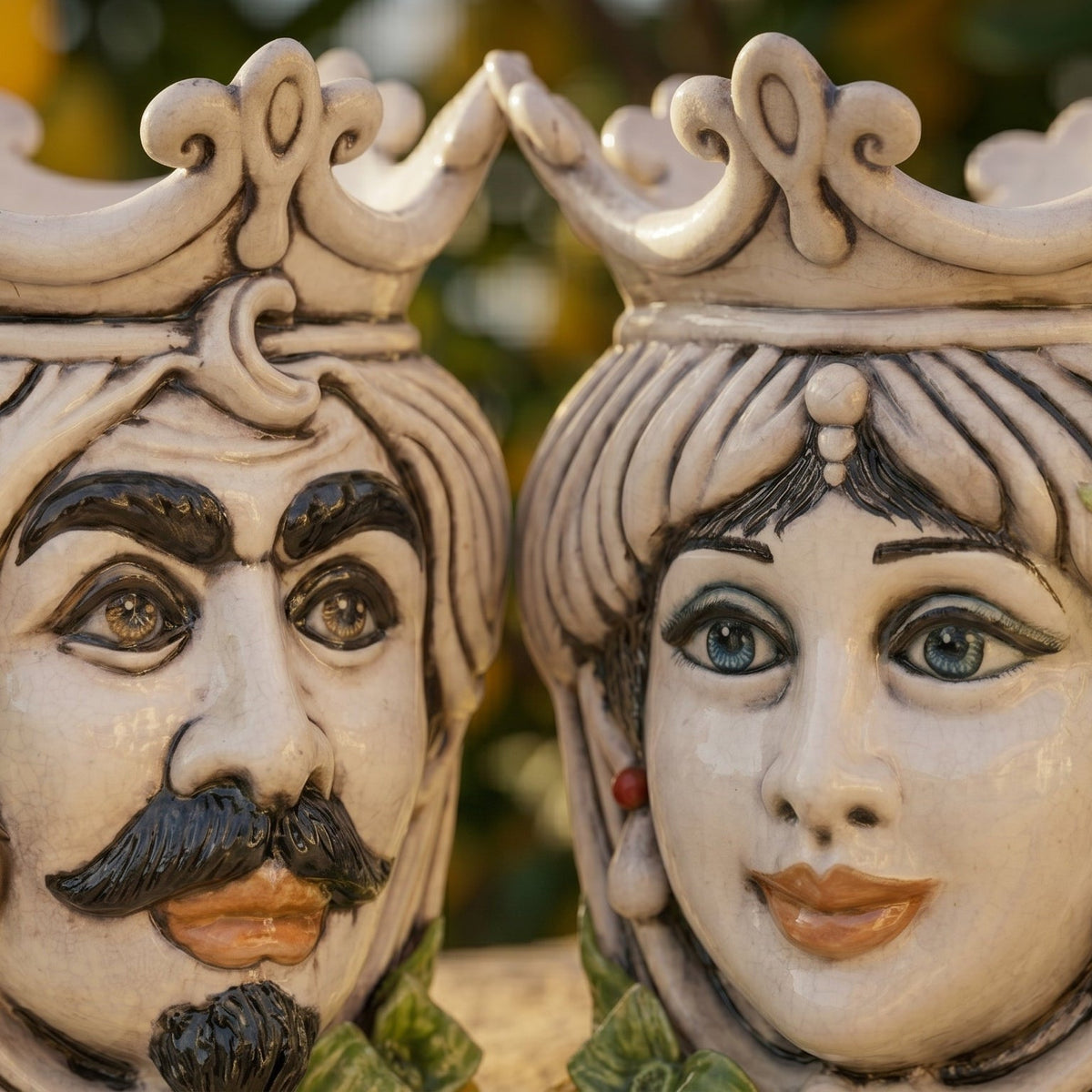 Testa di Moro mit Zitronen, Perlmutt. Ceramiche Sofia, Caltagirone