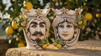 Testa di Moro mit Zitronen, Perlmutt. Ceramiche Sofia, Caltagirone