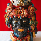 Testa di Moro mit Turban, maurischer Mann, Decoro Sicily. Ceramiche Sofia, Caltagirone