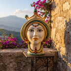 Testa di Moro, Woman, green and orange. Sicilian ceramics from Caltagirone, Sofia