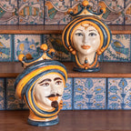 Testa di Moro, Man, Blue and Orange. Ceramiche Sofia, Caltagirone