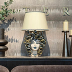 Medusa head lamp, Woman, hair of snakes, Greek myth. Ceramiche Sofia, Caltagirone