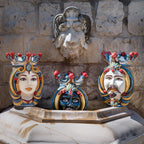 Woman's head h 38, Decoro Sicily, Ceramiche di Caltagirone Sofia