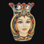 Woman's head h 38, Decoro Sicily, Ceramiche di Caltagirone Sofia